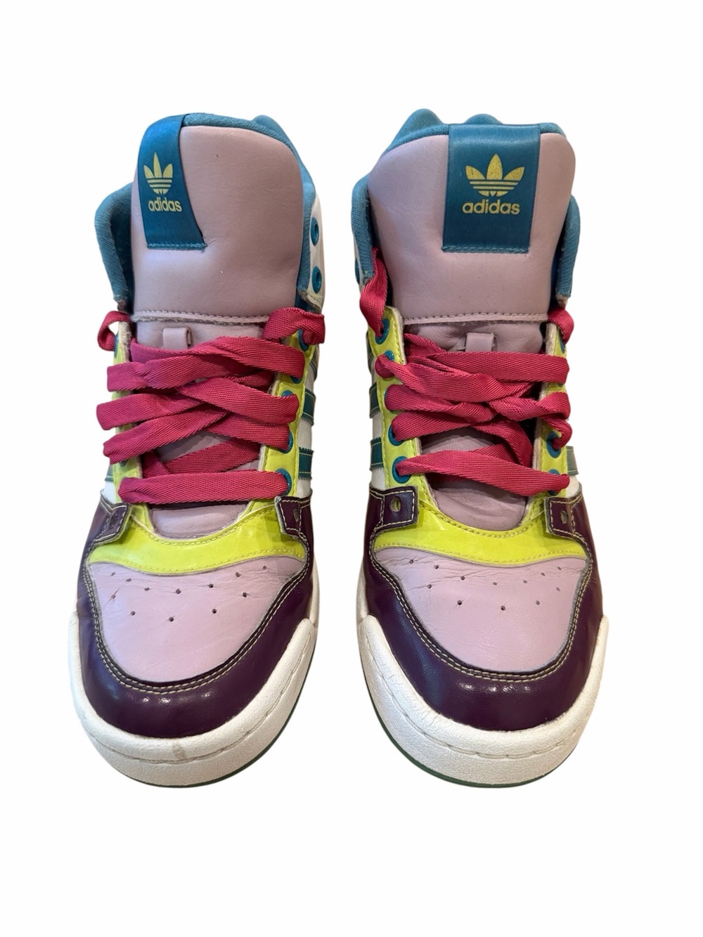 Adidas Women’s Multicolor High-Top Sneakers - Pink/Yellow/Blue